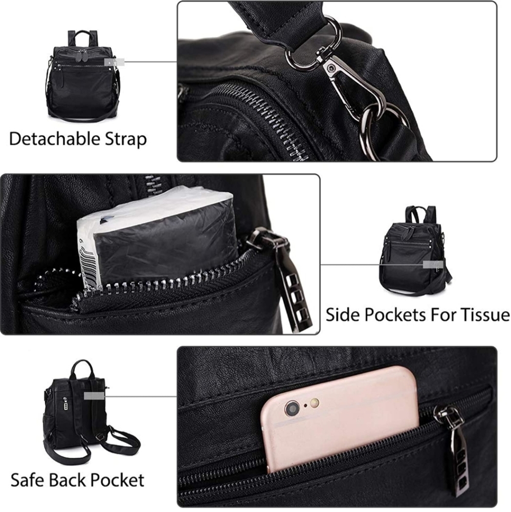🌟Best Seller 🌟Black Backpack to Shoulder B… - Picture 4 of 9
